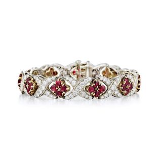A Diamond and Ruby Bracelet