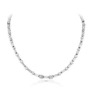A Platinum Diamond Necklace