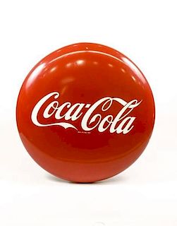 Mid Century Large Coca-Cola Round Button Sign