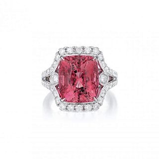 A 10.19-Carat Spinel and Diamond Ring
