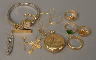 Lot of 14K gold plus two watches, 41 grams
