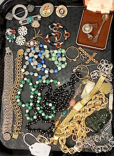 Lot of silver and costume jewelry.