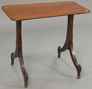 George III mahogany table. ht. 27 1/2in., top: 17" x 32"