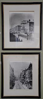 Group of eight photographs and copies of photographs including three Thomas Kennedy photographs of Seaport, New York; Fulton 