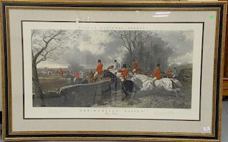After J. F. Herring, colored engraving, Fox Hunting, Plate 4, The Kill Fores National Sports, framed and matted. plate: 24 1/