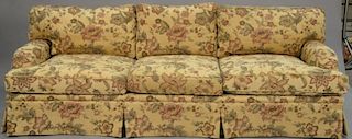 Two piece lot to include custom sofa and loveseat attributed to J. Robert Scott, copper staples, lg. 95in. & 66in.