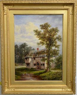 Thomas B. Finlayson (1835-1893) oil on panel, Burgess Hill, Sussex, signed lower right T. B. Finlayson, 17" x 13".