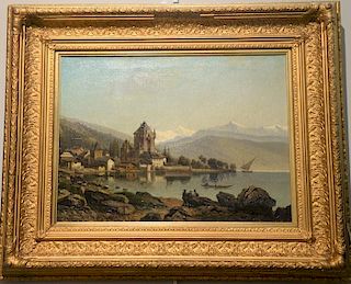 After William Clarkson Stanfield (1793-1867), oil on canvas, "The Chateau Chillon", written lower left: Clarkson Stanfield, h