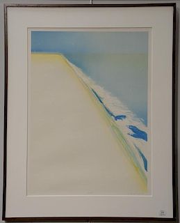Gregory Kondos (b1923), colored lithograph, "Beach" 1982, marked C.T.P., ss 31 1/4" x 23 1/4".