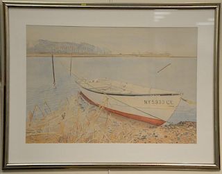 Two framed pieces to include Victoria Sclafani colored lithograph, Trial Proof 2, Deer Isle, Victoria Sclafani sheet size 22"