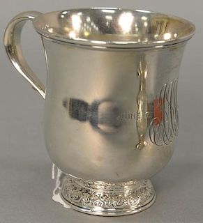 Tiffany & Company sterling silver mug with handle, marked Tiffany & Co. 13256 makers 5320 sterling silver. ht. 3 3/4in., 6 t 