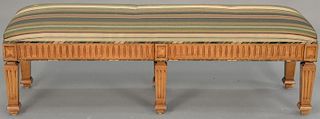 Attributed to J. Robert Scott, custom upholstered bench. ht. 17in., top: 53 1/2in.
