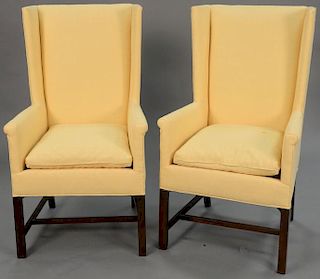 Pair of Hickory Chair Co. wing chairs. ht. 44 1/2in., wd. 25 1/2in.