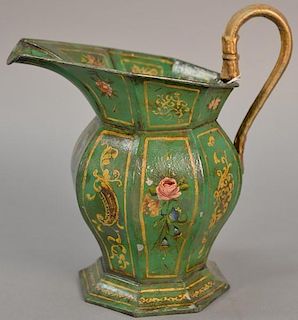 Early tole pitcher, repainted. ht. 9in.