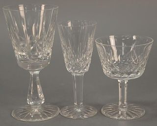 Set of twenty-six Waterford crystal stemware to include ten red wine (ht. 6in.), 8 white wine (ht. 4 1/4in.), and 8 stemmed c