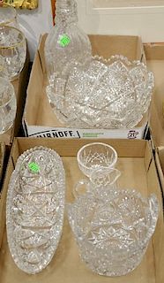 Cut glass including bowls, decanter, celery dish. ht. 2in. to 10in.