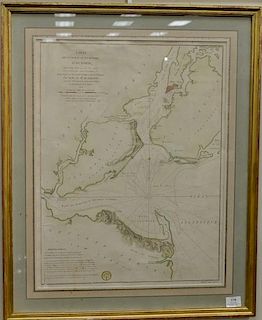 John Carte De L'entrée De La Riviere D'Hudson depuis Sandy-Hook, Hudson River between New York and New Jersey 1778, map, han