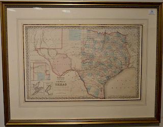 Colton's New Map of the State of Texas, compiled from J. De Cordova's large map by J.H. Colton, ss 16 3/4" x 26". 
Provenance