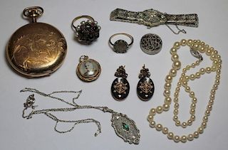 JEWELRY. Assorted Ladies Gold Jewelry Grouping.