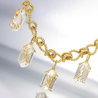 Verdura "Herkimer" Crystal Charm Bracelet