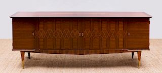 FRENCH ART DECO BRASS-MOUNTED AND INLAID ROSEWOOD SIDEBOARD