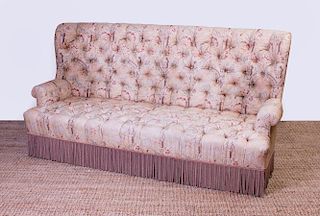 VICTORIAN STYLE TUFTED UPHOLSTERED WINGBACK SOFA