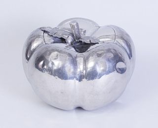 ITALIAN PEWTER FRUIT-FORM BOWL AND COVER