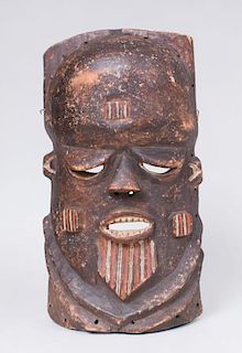 AFRICAN CARVED AND PAINTED MALE MASK