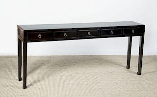 CHINESE BLACK LACQUER CONSOLE TABLE