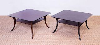 PAIR OF T.H. ROBSJOHN-GIBBINGS STAINED WOOD LOW TABLES FOR WIDDICOMB