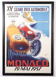 Mid-Century Style Monaco Grand Prix Racing Poster