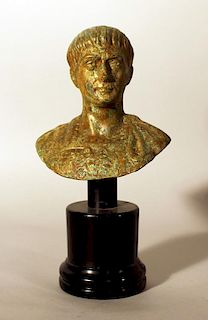 Bronze bust of Roman emperor Augustus