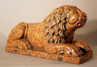Italian rosso verona stone lion