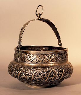 South American silver container