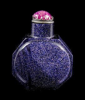 A Peking Glass Snuff Bottle, Height 2 3/4 inches.