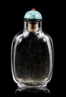 A Rock Crystal Snuff Bottle, Height 2 5/8 inches.