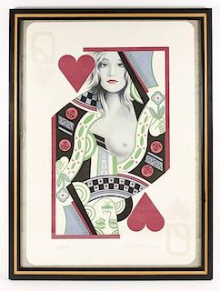 Queen of Hearts Nude Art Print, Signed