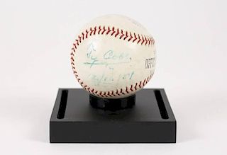 1959 Ty Cobb Autographed Baseball
