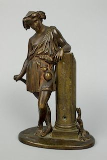Leblanc Freres (french, 19C) Bronze Thermometer