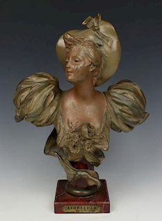 19C Victor Bruyneel Bronzed Metal Bust "Libellule"