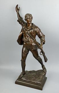 Paul Francoise Choppin (French,1856-1937) Bronze "Un Volontaire de 1792"