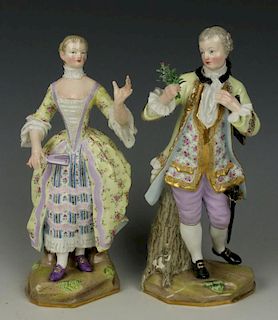 Meissen figurines A56 & A58 "Man & Lady"