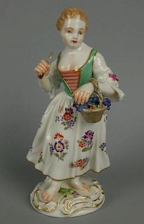 Meissen Kaendler Figurine "Girl With Knife And Basket"