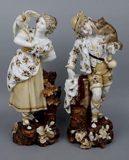 19C Dresden Volkstedt pair of figurines