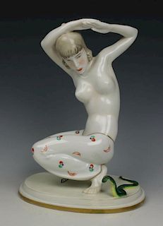 Galluba & Hofmann Art deco Figurine "Dancer with Snake"