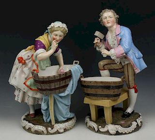 Johansen Roth Dresden figurines "Washerwoman & Woodworker"