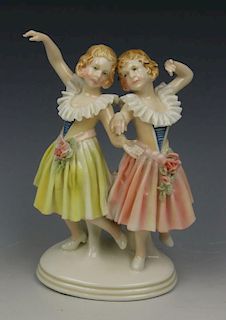 Karl Ens figurine "Two Dancing Girls"