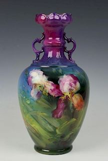 Antique Royal Bonn hand painted Vase with Iris