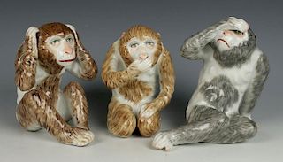 Antique French porcelain figurines "Three Wise Monkeys"