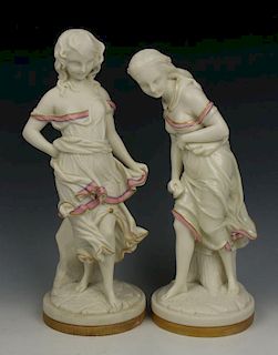 Royal Worcester Hadley figurines "Before & Against Wind"
